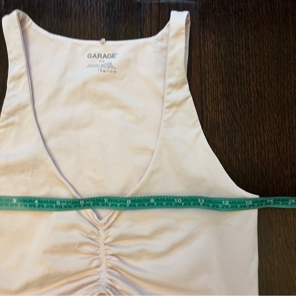 Garage Pink Deep V Neck Ruched Bralette Crop Tank size Small - Picture 3 of 6